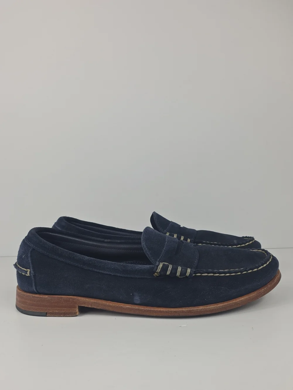 Allen Edmonds Sea Island Navy Blue Suede Men's Loafers Size 10.5